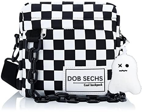 dobsechs Crossbody-Taschen für Mobiltelefone mit großem Fassungsvermögen und verstellbarem Schultergurt für Damen und Mädchen, Black-s White Check