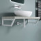 doporro Set di 2 Staffe per Lavabo Reggimensola Trapezio 430x150 mm in Acciaio Inox Bianco, Supporti da Parete per Mensole, Lavabi e Portasciugamani - WH04