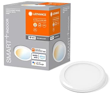 LEDVANCE SMART+ WIFI Unterschrankleuchte, rund, weiß, 6,5W, 375lm, 83mm, regulierbares Weißlicht, dimmbar, lange Lebensdauer, einfache Montage, App-steuerbar, 3000K - 6500K, für Küche, Regal