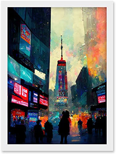 Doppelganger33 LTD Times Square New York Neon Street Artwork Framed Wall Art Print A4
