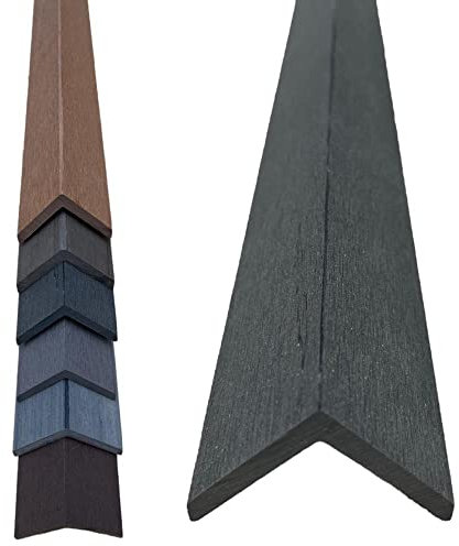 WPC Flachleiste Winkelleiste Abschlussleiste Abdeckleisten WPC-Winkelprofil (Winkel 48x48x1450mm dunkelgrau)