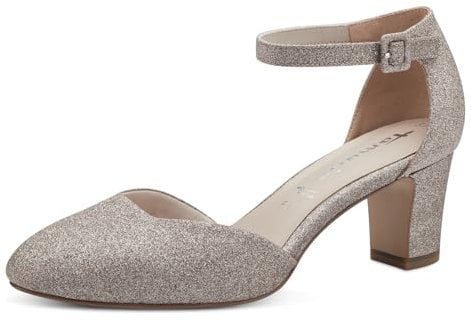 Tamaris Damen Pumps mit Riemen Vegan Blockabsatz; ROSE GLAM/rosa; 40 EU