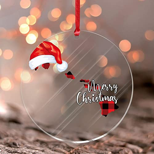 Hawaii Weihnachtsschmuck USA Amerika Karte Geschenk Acryl Weihnachtskugel für Weihnachtsbaumschmuck