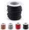 Rustark 10m x 2mm Black Round Leather String Cord Soft Leather Rope Cord Spool for Necklaces Bracelets Shoelace Wrapping Crafts Jewelry Making Supplies