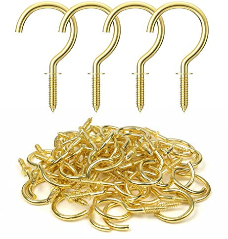 RELBRO Schraubhaken, 3,8 cm, Metall, Schraubhaken, Gold, 50 Stück