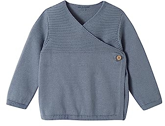 Vertbaudet Bio-Kollektion: Strickjacke für Neugeborene Jeansblau 56