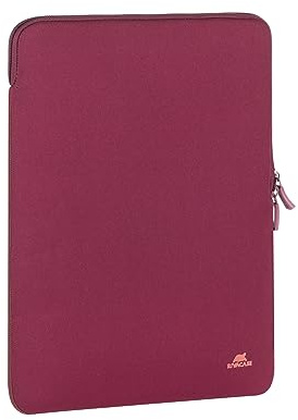 Rivacase vertikale Laptophülle Sleeve - Wasserabweisende und ultraleichte Notebooktasche - kompakte Damen und Herren Aktentasche für Laptops - Stoßfeste Slim Laptop-Schutzhülle (Rot, 13.3-14 Zoll)