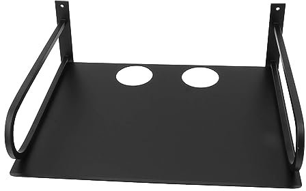 Syrisora Wall Mounted Projector Shelf Aluminum Floating Projector Shelves for Router TV Box DVD Player Cable Box (Black)