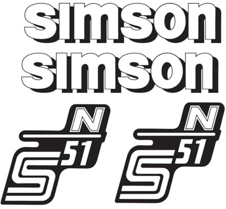 Simson S51 N IFA Aufkleber Set Premium Retro DDR IFA Schwarz Weiss