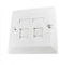 RJ45 Socket Ethernet Cat5e Wall Plate Socket Faceplate Compatible with CAT6/CAT5E/CAT7/CAT8 Network Cable, Keystone Jack Modular, UK Spec. (2 Ports, White)