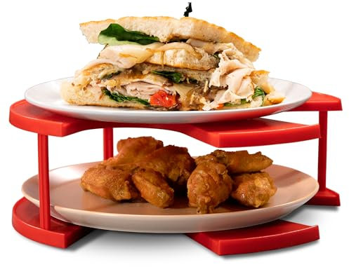 DoubleWave Mini-Mikrowellenteller-Stapler – zweistöckiger Lebensmittelständer verdoppelt den Garraum, BPA-freier, lebensmittelechter Kunststoff, passend für 27,1 cm große Mikrowellen, hitzebeständig