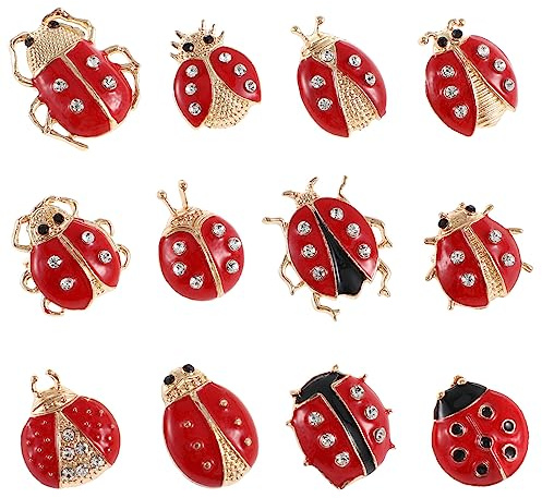 WRITWAA 12 StüCk Cartoon Insekten Broschen Set, MarienkäFer Design, Bunte Tier Pins FüR Damen, MäDchen Und Kinder Kleidung Accessoires