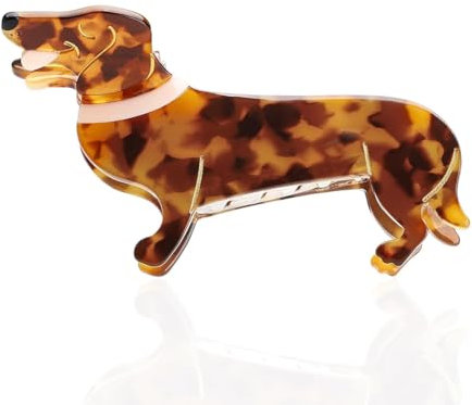 Haarklammer Hund Dackel - Haarklammer groß in 7,5 x 4,6 cm,Haarspangen Damen und Haarspangen Mädchen,Lustige Acetat Tier Haarspangen Hundehaar Haustierhaarzubehör undeliebhaber Geschenke