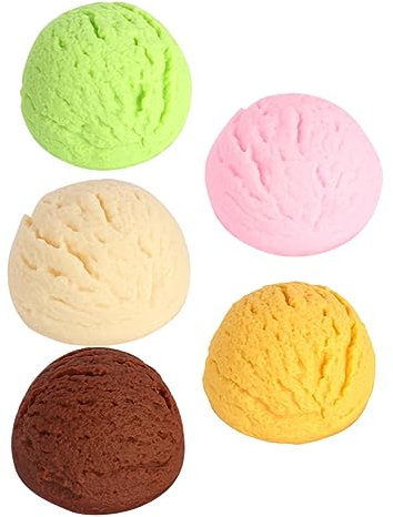 SEWOART 5 StüCk KüNstliche Eiscreme Kugel Modell Realistische Nachbildung Von Desserts Perfekt FüR Dekorationen in Eisdielen Fotografie Requisiten