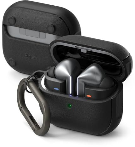 Ringke Coque Onyx Magnetic pour Samsung Galaxy Buds 3 Pro / 3 FE / 3 Accessoires Antidérapant Anti-Rayures Étui TPU Housse de Protection avec Mousqueton - Black
