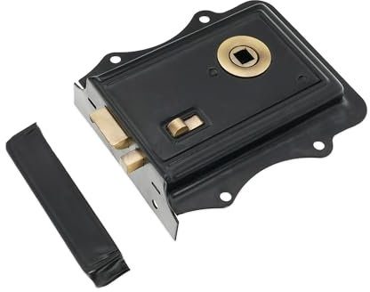 Infinity Decor Old Victorian Style Rim Latch Lock – Traditional Snib Lock Security for Interior Bathroom Bedroom Door Gates  (Black Antique)