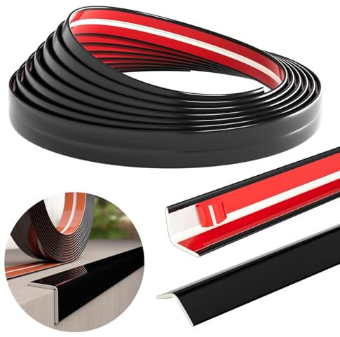 Moulures décoratives, autocollantes, 4 cm de large, 3 m de long, flexible, angle de 90 à 180 degrés (noir 4 m x 3 cm)