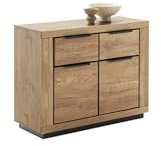 Kommode >GRENO< Fronten in Wildeiche massiv geölt, zeitlose Optik, in den Maßen ca. 102 x 80 x 40 cm (B/H/T) - mit optimalen Stauraum für Ihr Zuhause - Kommode Sideboard Kastenmöbel Stauraumschrank
