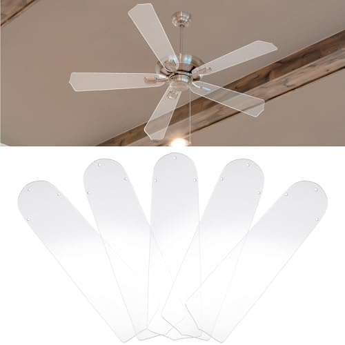 CroBlissful 10 Pcs 16-1/2'' Ceiling Fan Blades for 42 Clear Acrylic Ceiling Fan Blades Replacement Universal Substitution for Indoor Outdoor Replacement Use (Pointed Head)