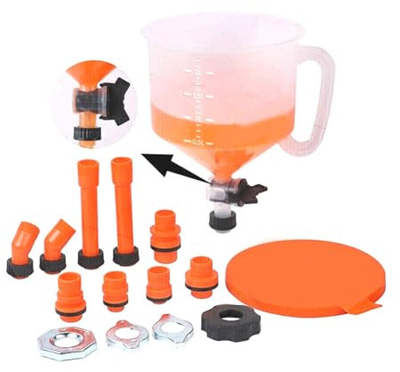 ZHENGCI Entonnoir orange pour liquide de refroidissement, anti-déversement, pour radiateur