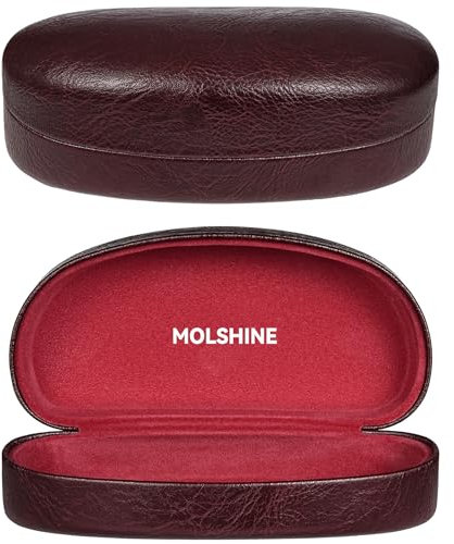 molshine Hartschalen-Sonnenbrillenetui,großes Hardcase Brillenetui mit Mikrofasertuch wird Damen und Herren für Sportbrillen und Sonnenbrillen geeignet (Weinrot)