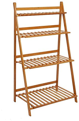 Blumentopfständer, Blumenständer für Zimmerpflanzen, 3-stufig, faltbar, Baoo-Leiterregal, Holz, gestufter hoher Pflanzenständer für den Innen- und Außenbereich, Display für Garten, Gewächshaus, Huaji