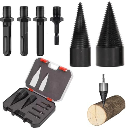 DRJCKOLOTH Punta Da Trapano,Spaccalegna,Cono Di Legno,Vite Conica, Spaccalegna Per Legna Da Ardere,Spaccalegna Punte Da Trapano,Punte Per Spaccare Il Legno