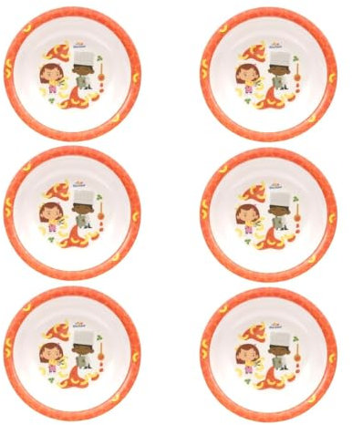 Bütic GmbH BlueBand - Platos llanos para niños (melamina, 6 unidades), color naranja oscuro