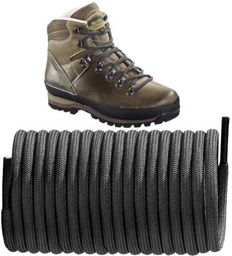 NDTEZUGT 4 mm Cordones Redondos Resistentes Al Desgarro Para Meindl Botas | Cordones de Repuesto Poliéster para Botas de Senderismo, Zapatos De Trekking Largos Y Delgados Para Botas, Chukka