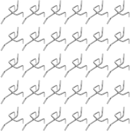 IMIKEYA Crochet En Métal Pour Panneaux Perforés - Lot De 50 Crochets Droit 15mm - Accessoires D'Organisation Pour Établi Et Garage Idéal Pour Systèmes De Stockage D'Outils 5x2 5x3 Cm