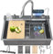 FGNIXLN 75 cm fregadero cocina en cascada inteligente multifuncional de acero inoxidable con pantalla digital, grifo integrado, lavavasos, dispensador de jabón y juego de accesorios para fregadero