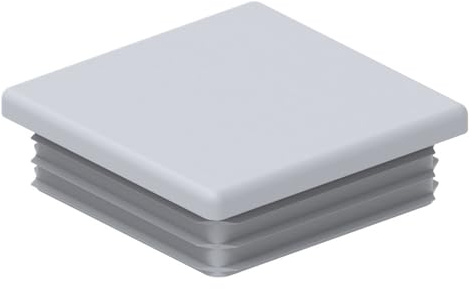 4 x Kunststoff Einsteckkappe Grau, für Quadratrohre (Grau, 60 x 60 x 3,0mm)