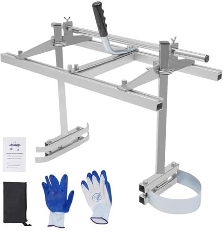 DAOHHFO Mobiles Sägewerk für Kettensäge 35.5-60.96cm /14-24 Zoll, Holz Sägehilfe Aluminium - 1.27-33cm Schnittstärke - Motorsäge Holz Sägehilfe Aluminium für Bauarbeiter