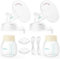 Breast Pump Parts Compatible with Spectra S1/S2/9 Plus, Not Original Accessories, Full Set Replacements Include 13mm Flanges, Valves, Backflow Protectors (Duckbills Included), Tubings and Bottles