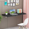 WODFARR Wandtisch, klappbar, aus Holz, Küche, klappbar, Wandmontage, schwimmend, Computer-Schreibtisch, 80 x 50 x 1,6 cm, Schwarz