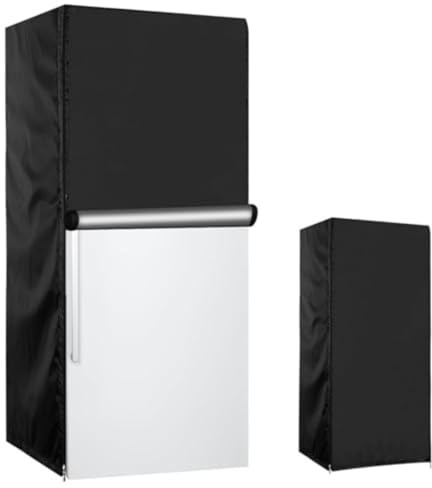 Funda Impermeable para Refrigerador y Congelador Vertical, Tela Oxford 420D - Protección para Refrigeradores de Bebidas y Congeladores Exteriores (Negro, 84 * 84 * 170cm)