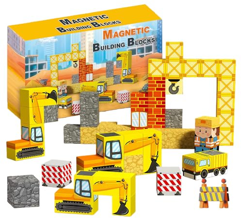 Maslasee Magnetic Blocks for Kids, 50PCS Mini Magnetic Tiles, Cubes - Travel magnetic Tiles Toy with Portable Storage Box, Educational Building Stacking Blocks Gift for Kids Boys Girls Ages 3-8