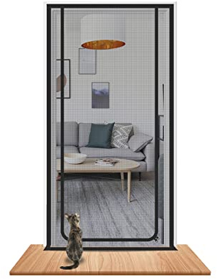 Zanzariera per Gatti Adatta a Porte di Dimensioni 100 cm x 220 cm, Resistente e Spessa, per Animali Domestici, Cani e zanzare, Adatta per Soggiorno, Camera da Letto, Cucina, Patio, corridoio, Doppia