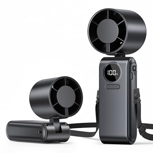 Ventilatore Portatile con Batteria 4000mAh Mini Ventilatore Portatile Nero