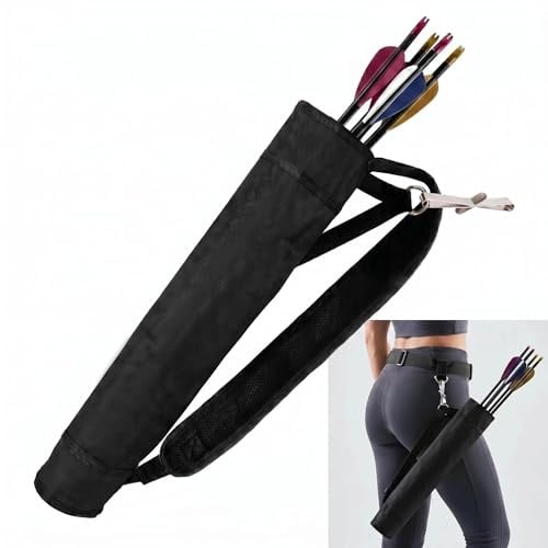 Quiver, Bow and Arrow, Adjustable Archery Quiver, Compound Bow, Archery Set | Portable Arrow Holder Bag for Hip and Back Use for Recurve Hunting Target Practice, Target Exercise for Teenagers and Adults