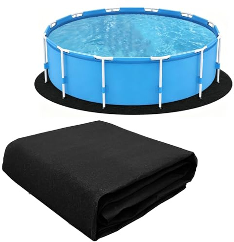 HUIKUANGEU Tappetino per Piscina Fuori Terra,Tappeto sotto Piscina Fuori Terra Rotondo 400 cm,Tappetino Sottopiscina per Esterni,Tappeto Pieghevole di Protezione per Il Fond,per Piscine e Vasche