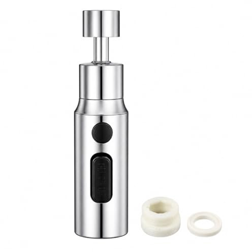 Aérateur de Robinet, Pivotant 360° pour Cuisine et Salle de Bain, Douchette Évier 3 Modes de Jets, Rallonge Robinet Cuisine et Mitigeur Douche, Économie d'Eau et Nettoyage Facile