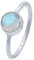 mantraroma Ring Damen Silber 925 Regenbogen Mondstein Edelstein weiß schlicht modern