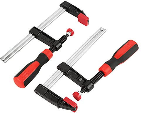 Screw Clamp Set, F Clamp Malleable Cast Iron Wingspan Woodworking F Clamps Bar Clamp Steel Material DIY Hand Tool Kit (2 Pieces 50 x 150 mm)