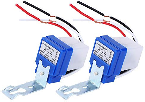 Dämmerungsschalter 2 teiliger Lichtsteuerungsschalter mit Fotosensorschalter Automatischer Lichtsteuerungssensor für Außenbereich mit Lichtschalter 100~240 V 2200W (AS-10A-12V)