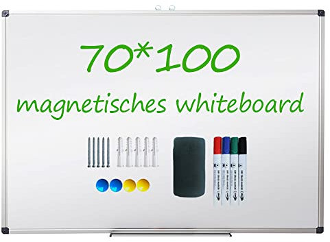 XIWODE Whiteboard mit Stiftablage 102cm x 71cm, Pinnwand Tafel, Magnettafel, beschreibbar und magnetisch, mit kratzfeste Oberfläche