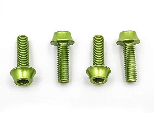 ONIPAX Aluminum Water Bottle Cage Bolts M5 x 16mm Pack of 4 pcs (Green)