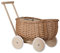 e-wicker24 Wagen aus Weide Anhänger Korbanhänger Korbpuppenwagen Spielschubkarre perfekte Geschenkidee für Jungen und Mädchen Spielzeug aus Korbgeflecht Lauflernwagen Weide (Natur)