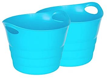 Kreher Set: 2 x Mehrzweckkorb 42 Liter, flexibel und strapazierfähig (Blau)