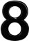 32nd Gloss Black ABS Plastic Door Number with Self Adhesive Back 7.5CM - Black - 8
